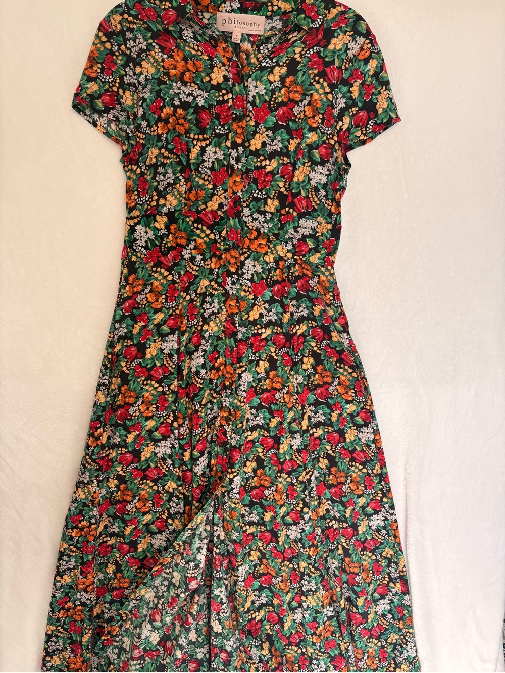 🌸 Philosophy Floral Maxi Shirt Dress – Size 6